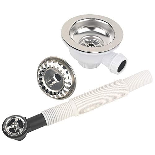 Image of Kitchen Sink Stainless Steel Strainer Waste 1 Bowl Kit 90mm Waste / 40mm connction