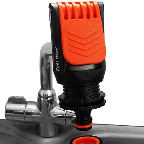 Image of Orange Universal Tap Connector Adapter Mixer Kitchen Garden Hose Pipe Joiner Fitting - Facilitate The Connection Between Garden Hoses and Kitchen Tap
