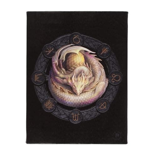 Image of Enchanting Ostara Dragon Canvas Plaque by Anne Stokes - 25cm x 19cm (1 Pc.) - Premium Quality Limited Edition 'Dragons of the Sabbats' Series - Ideal Gift for Dragon & Fantasy Enthusiasts