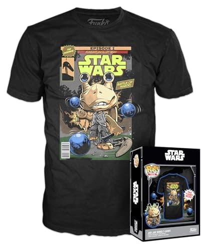 Image of Funko Boxed Tee: Star Wars EP1 the Phantom Menace Anniversary - Jar Jar Binks - Large - T-Shirt - Clothes - Gift Idea - Short Sleeve Top for Adults Unisex Men and Women - Official Merchandise
