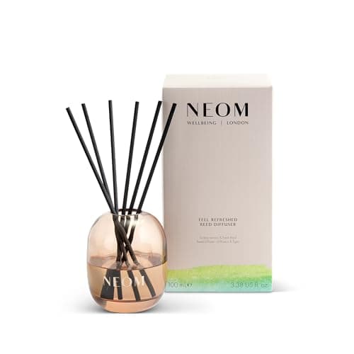 Image of NEOM Feel Refreshed Reed Diffuser, 100ml | Sicilian Lemon & Basil I Pure Essential Oils I 100% Natural Fragrances I Lasts 12 weeks I Refillable and Reusable