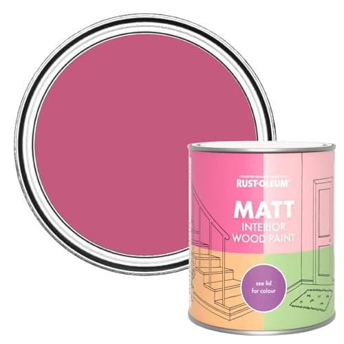 Image of Rust-Oleum Pink Interior Wood Paint in Matt Finish - Raspberry Ripple 750ml