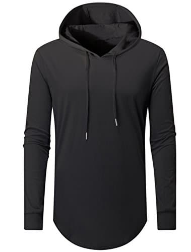 Image of AIYINO Men's S-3XL Fashion Athletic Hoodies Workout Sweatshirt Hip Hop Pullover Hooded XX-Large Black