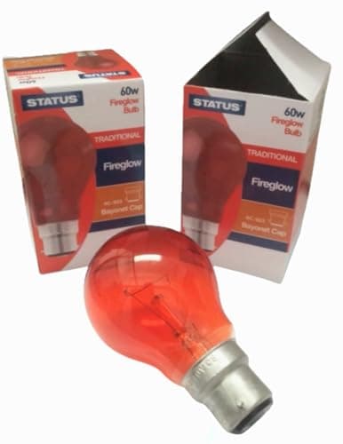 Image of Cambridge Lifestyles ® Status 4 x FIREGLOW 60W Clear GLS Classic BC B22 Light Bulbs, Bayonet Cap, Red Glow Brooder Incubator Lamp