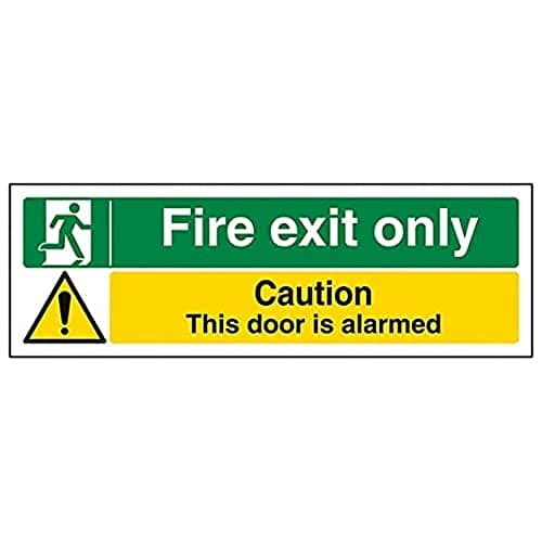 Image of V Safety Fire Exit - Fire Exit Only/Door Alarmed - 300 X 100mm