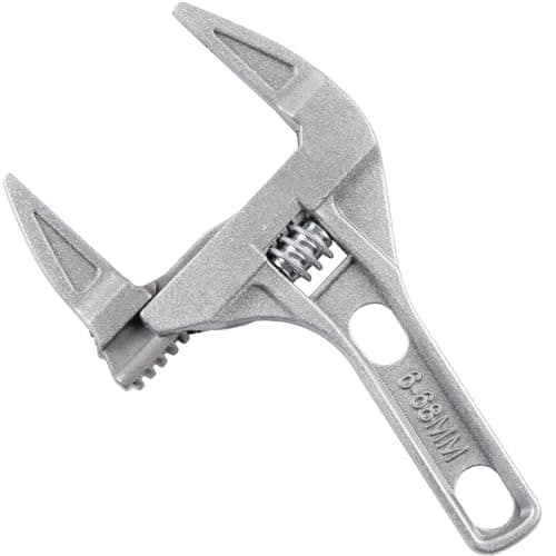 Image of Sharp-tec Adjustable Spanner 8-inch/200mm, Stubby Slim Thin Plumbers Wrench, Opening 6-68mm Wide Jaw Adjustable Spanner for Basin Waste Under Sink, Plumbing Hand Tool