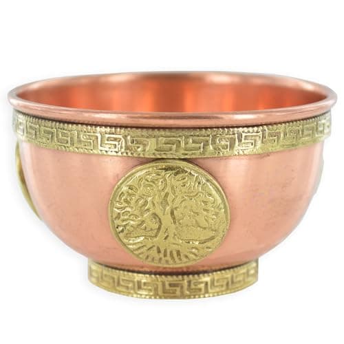 Image of Copper Bowl Tree of Life Small Witch & Magic Accessory for Wicca Potions Neopaganism Gift