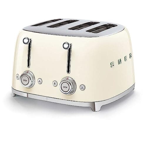 Image of Smeg Cream Retro 4 Slice Toaster