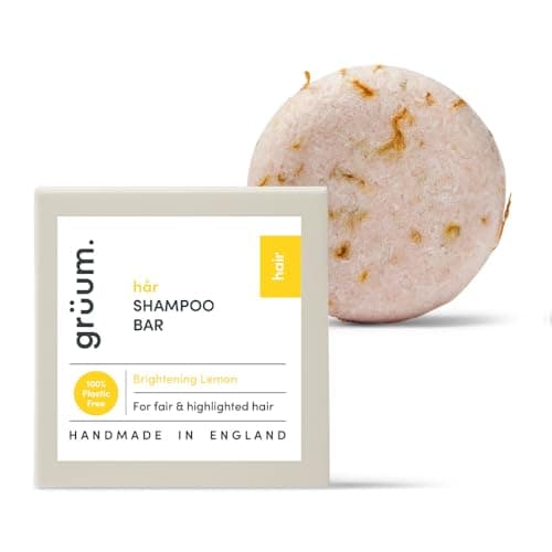 Image of grüum Brightening Shampoo Bar 50g - Solid Shampoo Bars for Hair Up to 60 Washes - Plastic Free Vegan Bar for Men & Women - Paraben Free Rich Lathering Bars for Colour Treated Hairs