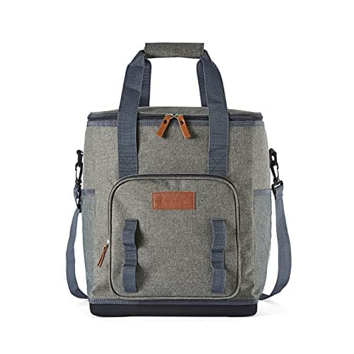 Image of Tower Coast & Country CC879026 Heritage Picnic Cooler Bag, PEVA-Insulated, Carry Handles, 30L, Green and Tan