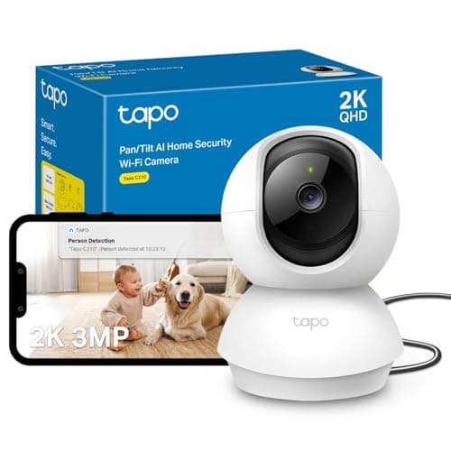 Image of Tapo C210 2K 3MP Pan/Tilt Indoor Camera House Security Camera, WiFi Camera, No Monthly Fee, AI Detection, Dog Puppy Camera, Baby Camera Monitor, 360° View, Night Vision, Works with Alexa & Google