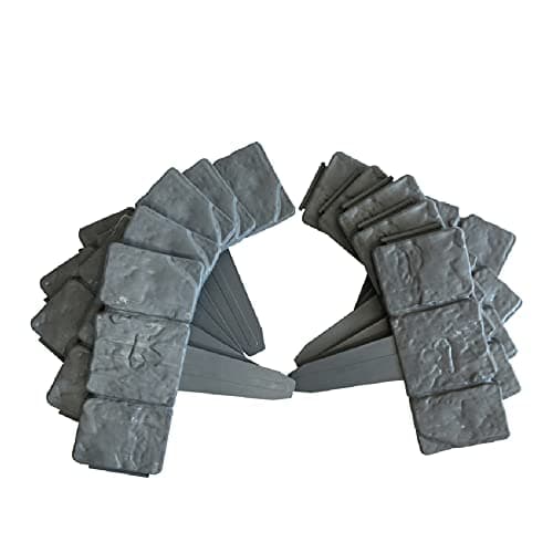 Image of Ram©20 x Pack Dark Grey Cobbled Stone Effect Garden Lawn Edging Plant Border - Simply Hammer In 10 Pack Dark Grey Cobbled Stone Effect Garden Lawn Edging Plant Border - Simply Hammer In 5 Meter