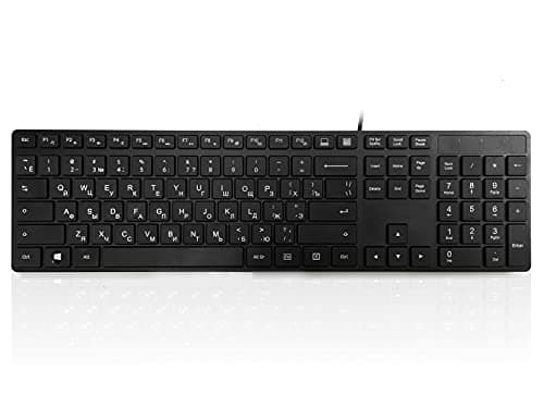 Image of Accuratus 301 - Cyrillic - Russian - USB Full Size, Super Slim Multimedia Keyboard with Square Modern Keys - Black
