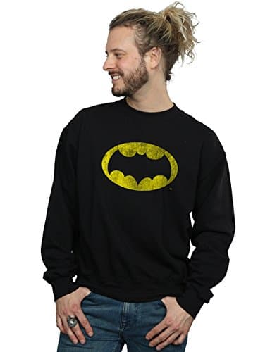 Image of Absolute Cult DC Comics Men's Batman TV Series Distressed Logo Sweatshirt Black XXX-Large