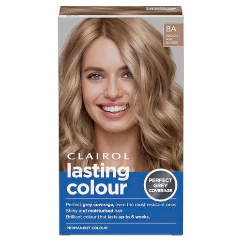 Image of Clairol Lasting Colour Permanent Hair Dye | Ideal Grey Coverage | Shiny and Moisturised Hair | 8A Medium Ash Blonde