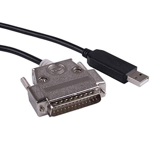 Image of USB to DB25 RS232 Serial Adapter Converter Cable Null Modem FTDI Driver for Sharp X68K X68000 PC Communicate Programming Cable