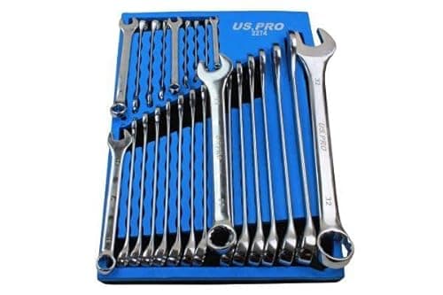Image of US PRO Tools 25pc Metric Combination Spanner Set 6-32mm in Foam Tray 2274