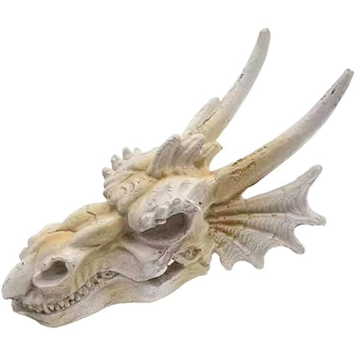 Image of FRCOLOR Dragon Skull Aquarium Decorations Resin Fish Hideout Cave & Shrimp Shelter Fish Tank Ornaments, Lizard Terrarium & Bearded Dragon Tank Accessories