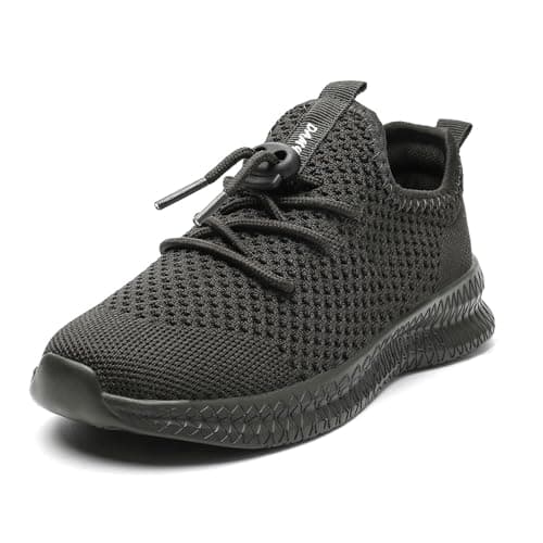 Image of AZSDXS Boy’s & Girl's Trainers Slip-On Kids Trainers Outdoor Sports Kids Shoes Running Tennis Sneakers Non Slip Athletic Shoes PE Trainers A Grey