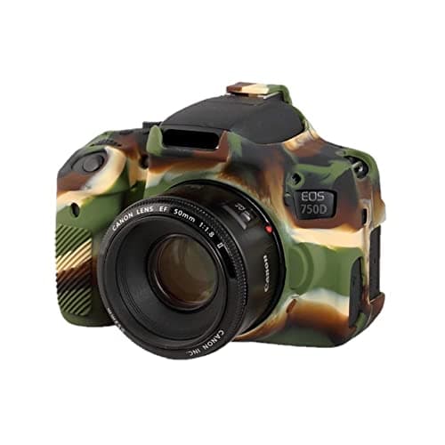 Image of Camera Soft Silicone Case Bag Camouflage Green Rubber Armor Skin Body Cover Protector for Canon EOS 750D digital camera