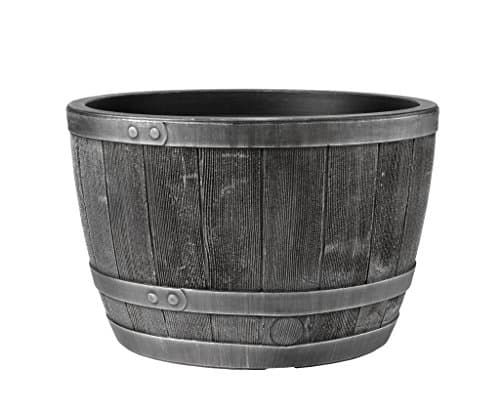 Image of Stewart Blenheim Half Barrel, Pewter Effect, 61 cm