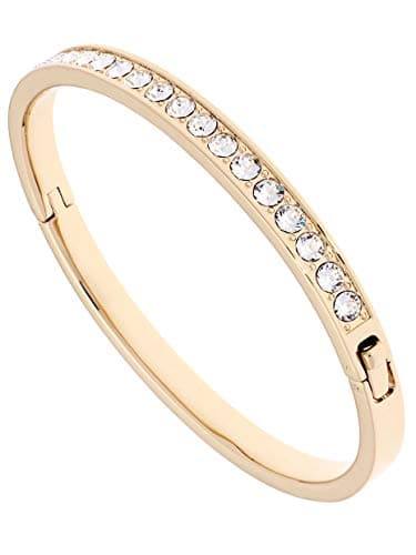 Image of Ted Baker Clemara Hinge Crystal Bangle Bracelet For Women - Medium (Gold/Crystal)