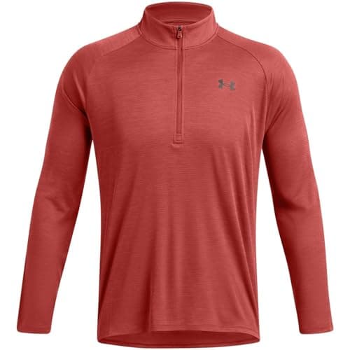 Image of Under Armour Mens Tech Half Zip Top Earthen Orange S
