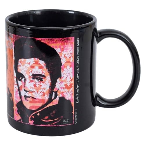 Image of Pyramid International Elvis Presley (Pop Panels) Black Mug - 10Oz / 315Ml Ceramic Mug - One Size
