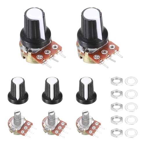 Image of sourcing map 5Pcs WH-148 Potentiometer 3Pins B250K Ohm Linear Taper Rotary Potentiometer XH2.54 Variable Resistor Potentiometers with 5 Plastic Knobs for Audio Equipment, DIY Electronics