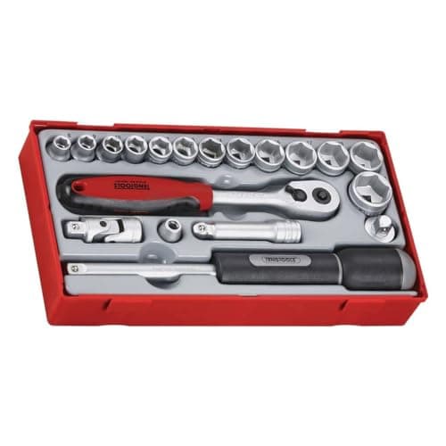 Image of Teng TT3819 3/8-inch Reg Metric Socket Set Drive (19 Pieces)