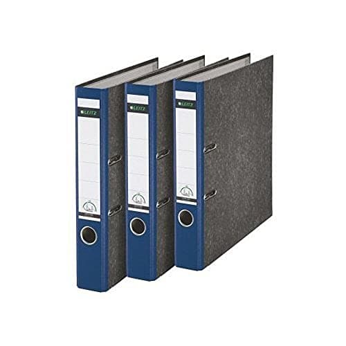 Image of Leitz 180° A4 Board Lever Arch File 50mm Blue - Pack of 3