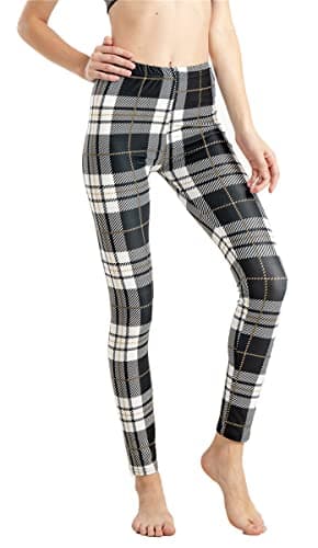 Image of Fioeyr Women's Monochrome Contrast Stripe Stretch Leggings Ladies Print Elacticated Ladies Full Length Long Stretchy Leggings Pants