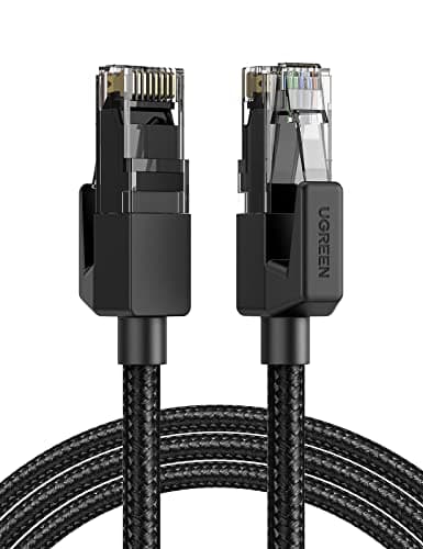 Image of UGREEN Ethernet Cable 5M, High-Speed Gigabit Cat 6 Network Cable, POE 1000Mbps 250Mhz/s Braided Internet Cable RJ45 LAN Patch Cord Compatible with Router, Modem, Smart TV, PC & Laptop, PS5/PS4 Switch