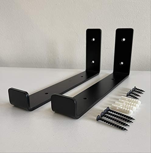 Image of 2 x Heavy Duty Scaffold Shelf Brackets 225mm - Industrial Style for 9 Inch Boards - Made from 5mm Steel - Ideal DIY Storage Solution for Living Room, Kitchen, Office, Garage