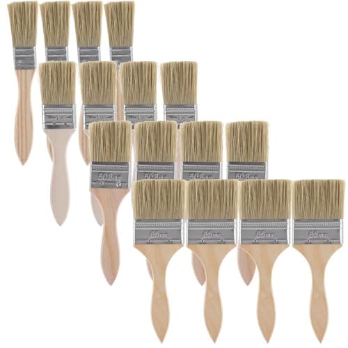 Image of ASelected 20Pcs Chip Paint Brushes 2.5, 2, 1.5 and 1 inch Sizes, Professional Wooden Handle Paintbrush Wall Trim House Touch-up Stain Brushes SetFor Paint, Stains, Varnishes, Glues and Home DIY