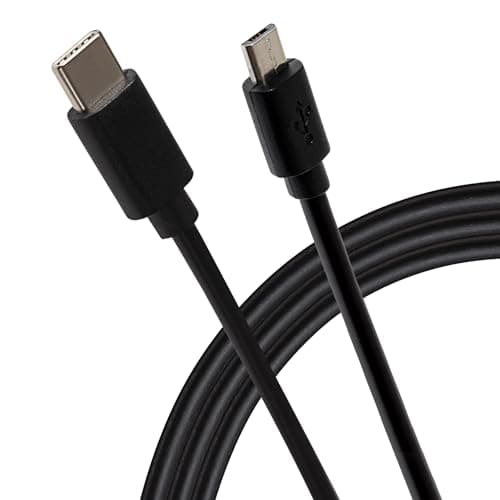 Image of Maplin USB-C to Micro USB-B Male Cable, 1m Black