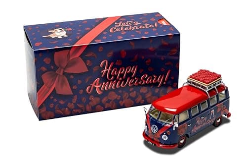 Image of Corgi Diecast Model Cars - CC02735 Volkswagen Campervan Happy Anniversary - Men & Women Souvenir Gifts from UK - Small Die Cast Toy Car Models for Boys, Gift for Motor Enthusiasts