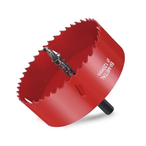 Image of Flintronic Bi-Metal Hole Saw, 120mm Hole Saws Cutter, Smooth Fast Cutting metal hole Cutter, HSS Bi-Metal Drill Bit for Wood, Plastic, Plywood, Drywall, Fiberglass, PVC Board