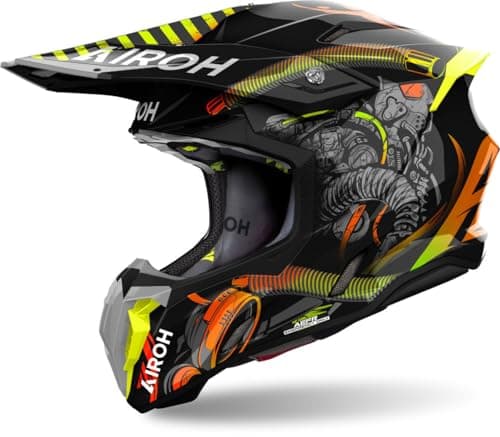 Image of Airoh Twist 3 Toxic Motocross Helmet, black/neon yellow, S (55/56)