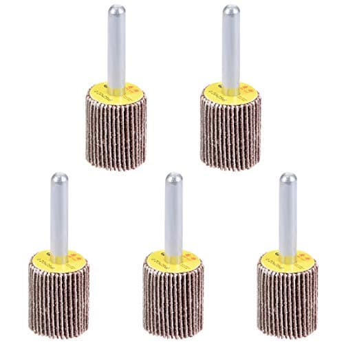 Image of sourcing map 20mm Flap Wheels Shank Mounted Sandpaper Abrasive Wheel 80 Grits 5 Pcs