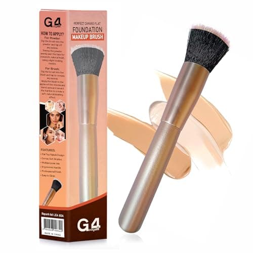 Image of G4GADGET Liquid Foundation Brush – Flat Top Kabuki Makeup Brush for Blending Cream, Liquid & Powder – Dense Synthetic Bristles – Perfect for Foundation, Blush & Bronzer – Vegan & Cruelty-Free