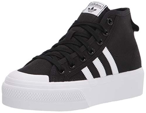 Image of adidas Originals Women's Nizza Platform Mid Sneaker, Black/White/White,8 M US