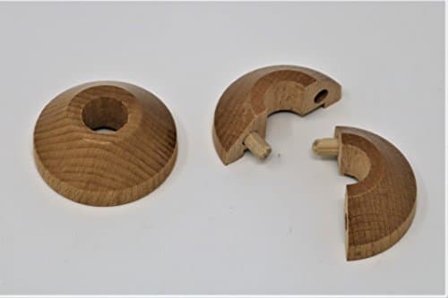 Image of Visua Solid Wood Pipe Collars/Roses/Entry Points to fit 15mm Pipes. 4 Wood Finishes Available. Pack of 2. (Oak)
