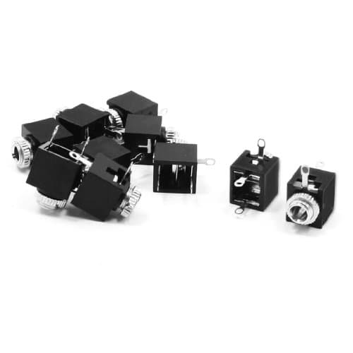 Image of Sourcingmap 10 Pcs Chassis Mount Female 3.5mm Mono Jacks Socket Connectors