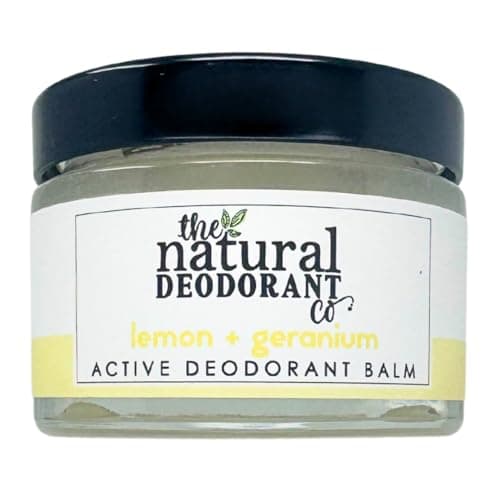 Image of The Natural Deodorant Co, Active Deodorant Balm Lemon & Geranium 55g, Aluminium Free, Plastic Free, Extra Strength