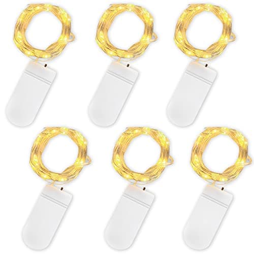 Image of Jsdoin Fairy Lights, 6 Pack 2m 20 Led Battery Operated String Lights Copper Wire Light for Indoor Outdoor Lighting, Bedroom, Wedding Decor, Party, Christmas, Tree Decoration (Warm White)