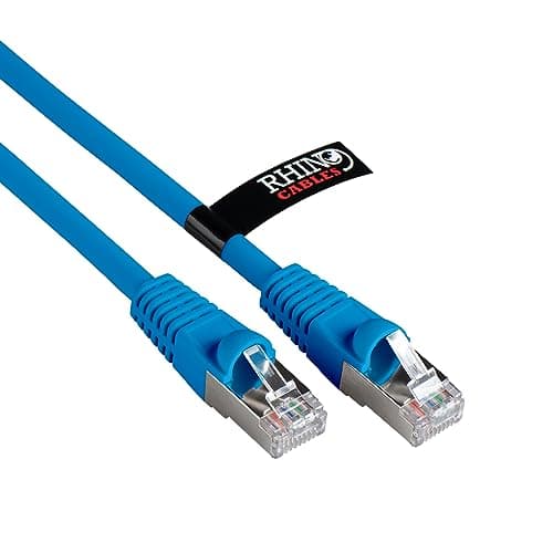 Image of rhinocables CAT 6a Ethernet Cable | 10Gbps S/FT High-Speed & Large Bandwidth Data Transfer | Reliable LAN Network RJ45 Cable | Wi-Fi Broadband Cable for Seamless Gaming & Streaming (1.5m, Blue)