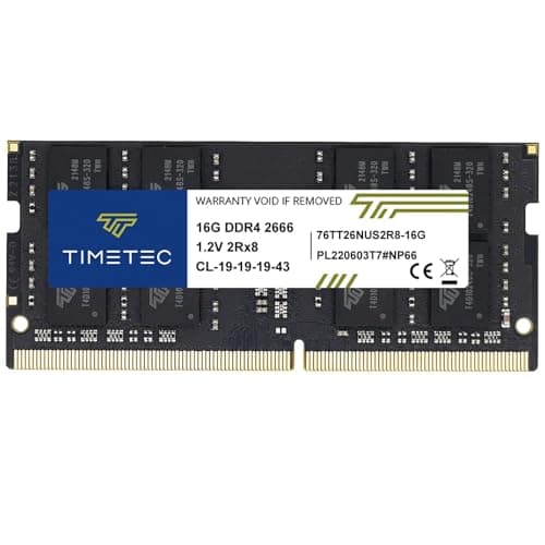 Image of Timetec 16GB DDR4 2666MHz (PC4-2666V) PC4-21300 SODIMM Laptop RAM – 260-Pin 1.2V CL19 Non-ECC Unbuffered Memory Module for Laptop, Notebook, Mini PC, All-in-One