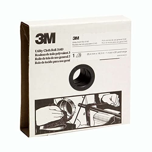 Image of 3M Utility Cloth Roll 314D, Aluminum Oxide, 1-1/2" Width x 20 yds Length, P150 Grit, Maroon (Pack of 1)