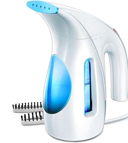 Image of Hilife Clothes Steamer, Portable Handheld Design, 240ML Big Capacity, 700W, Strong Penetrating Steam, Removes Wrinkle, for Home, Office and Travel (Light Blue)
